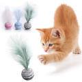 Zarte Katzenspielzeugsternbällchen plus Feder hochwertig Eva Material Leuchtschaumkugel werfen lustige interaktive Plüschspielzeugversorgungen